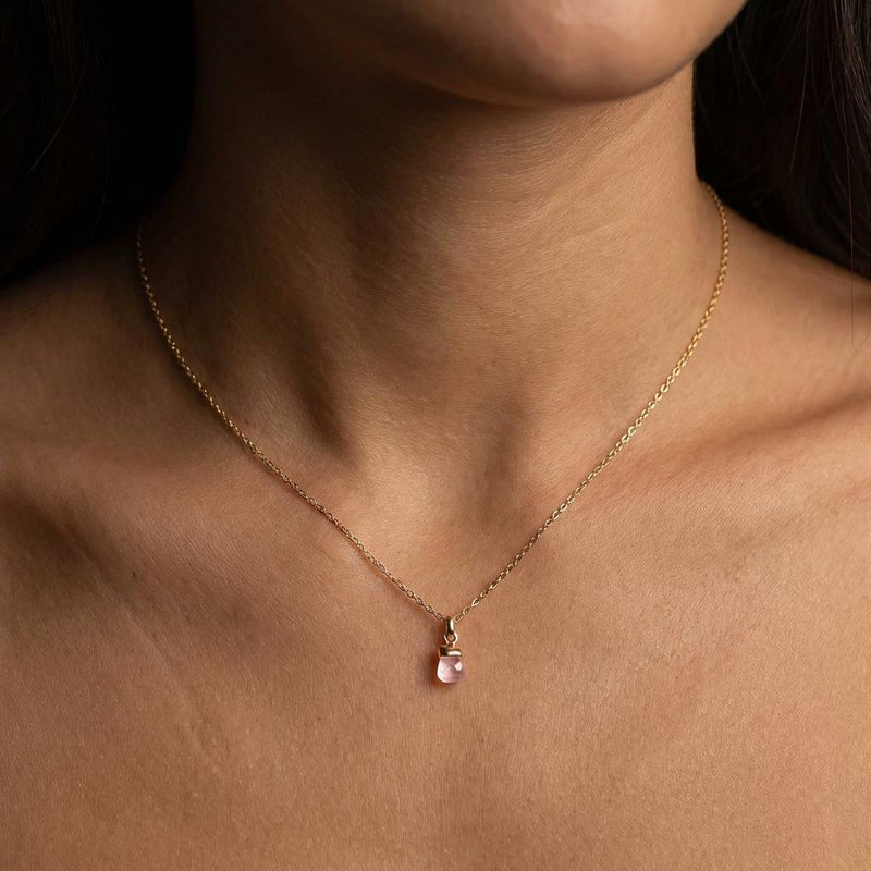 Raw Rose Quartz Necklace (3 of 13)