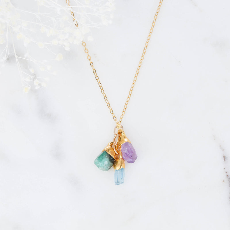 Raw Rose Quartz Necklace on a white background (7 of 13)