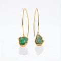 Raw Emerald Dangle Earrings