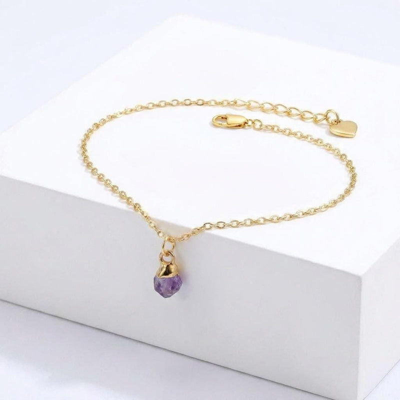 Dainty Raw Amethyst Bracelet (3 of 8)