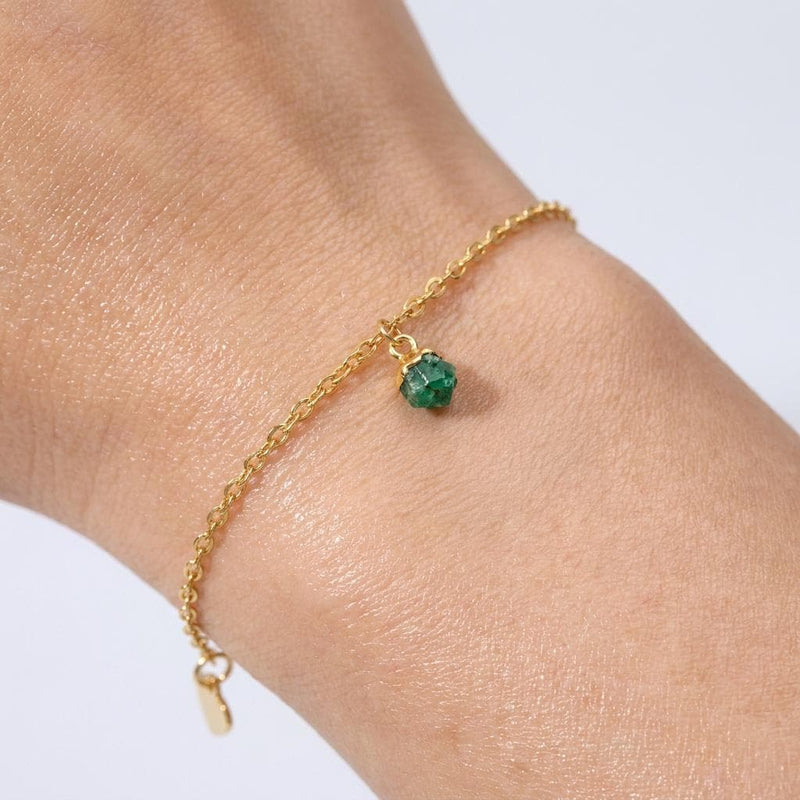 Dainty Raw Emerald Bracelet (2 of 10)