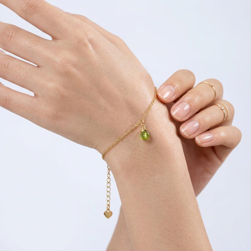 Dainty Raw Peridot Bracelet (4 of 8)