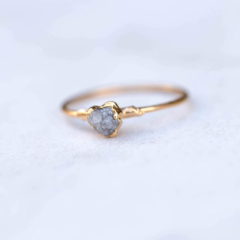 Dainty Raw Raw Diamond Ring - April birthstone