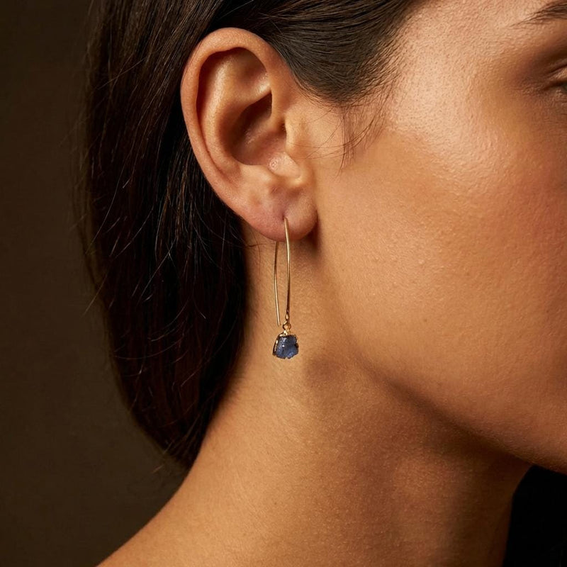 Raw Sapphire Dangle Earrings (5 of 12)