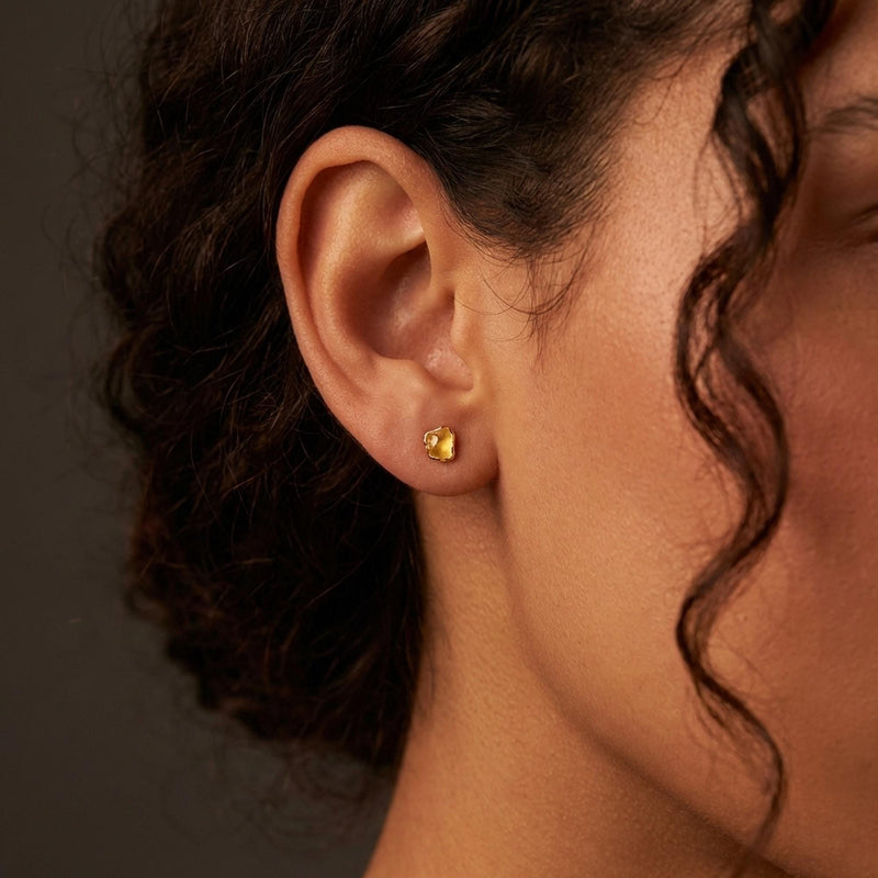 Mini Raw Citrine Stud Earrings (2 of 14)