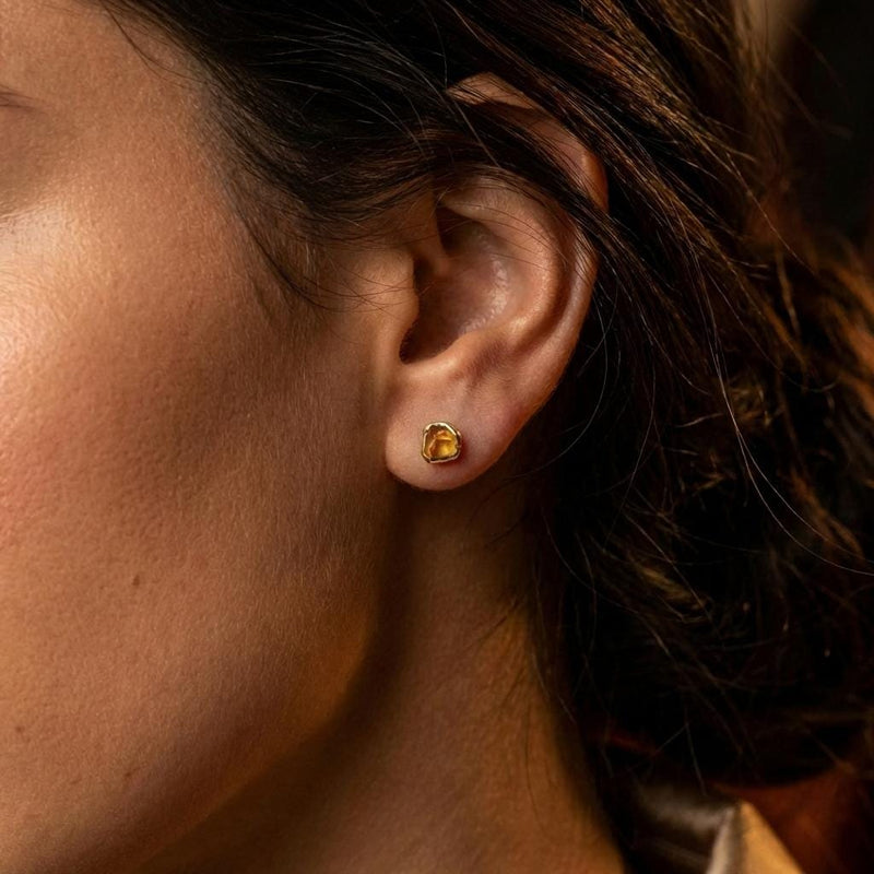 Mini Raw Citrine Stud Earrings (6 of 14)