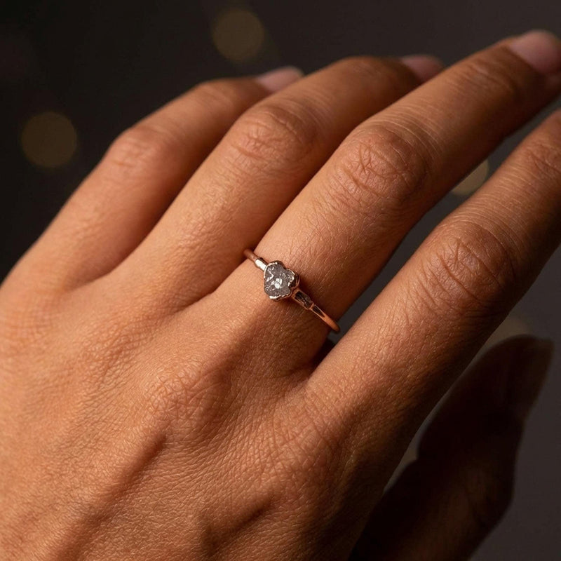 Dainty Raw Raw Diamond Ring (3 of 13)