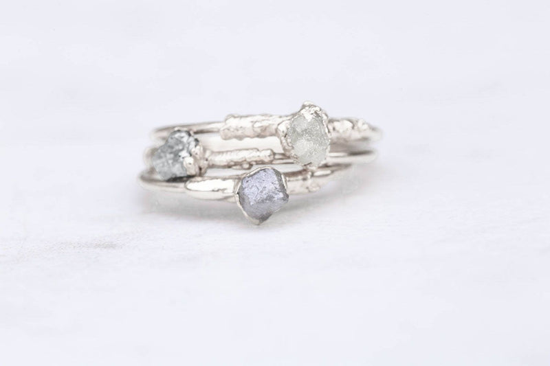 Dainty Raw Raw Diamond Ring on a white background (7 of 13)