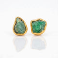 Raw Emerald Earrings