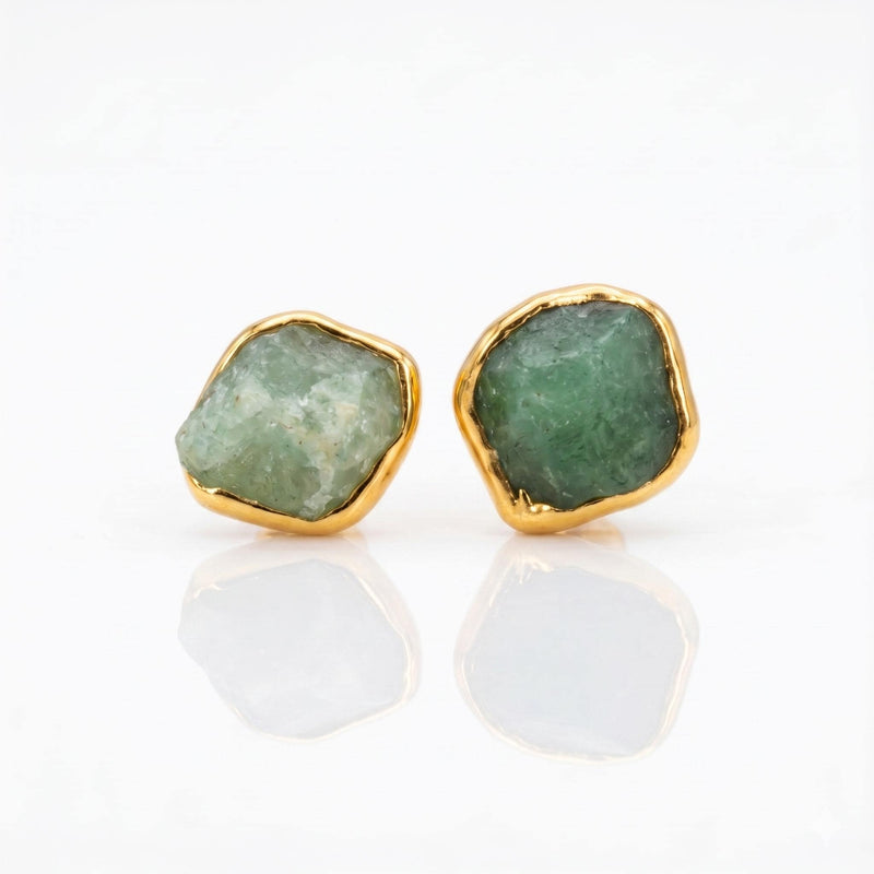 Raw Emerald Earrings on a white background (6 of 12)