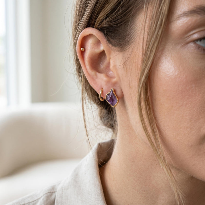 Raw Amethyst Stud Earrings (6 of 11)