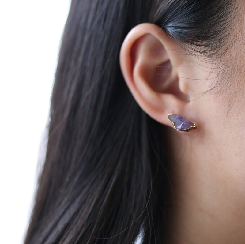 Raw Amethyst Stud Earrings (7 of 11)