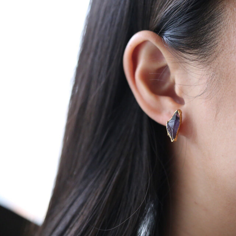 Raw Amethyst Stud Earrings (8 of 11)
