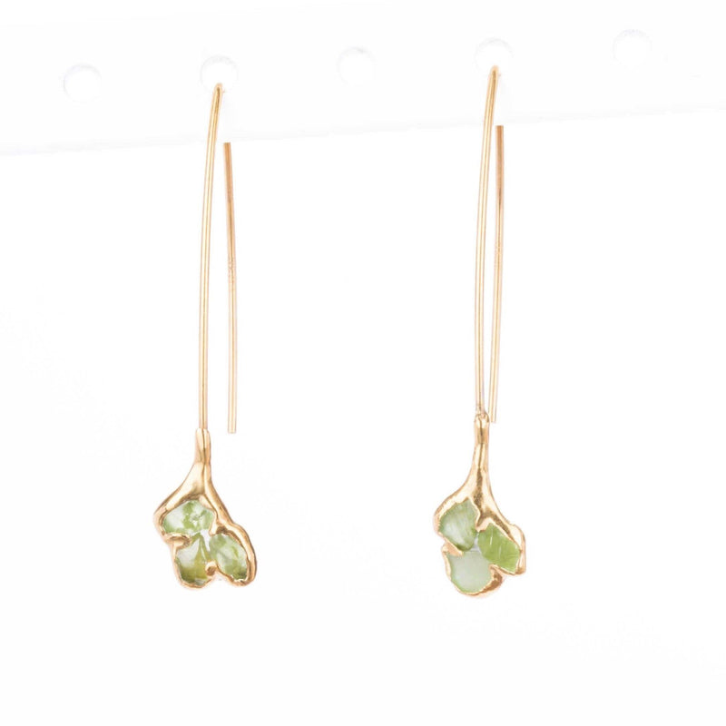 Additional photo of the Raw Peridot Dangle Earrings (photo 8)