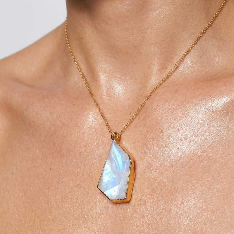 Ringcrush Raw Moonstone Necklace, 24k gold