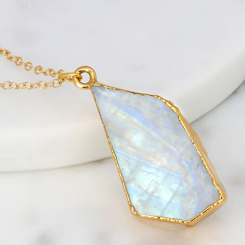 Raw Moonstone Necklace - June birthstone