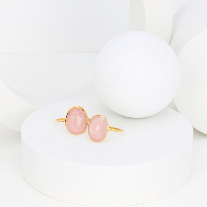 Statement Rose Quartz Ring Raw Gemstone Jewelry Rough