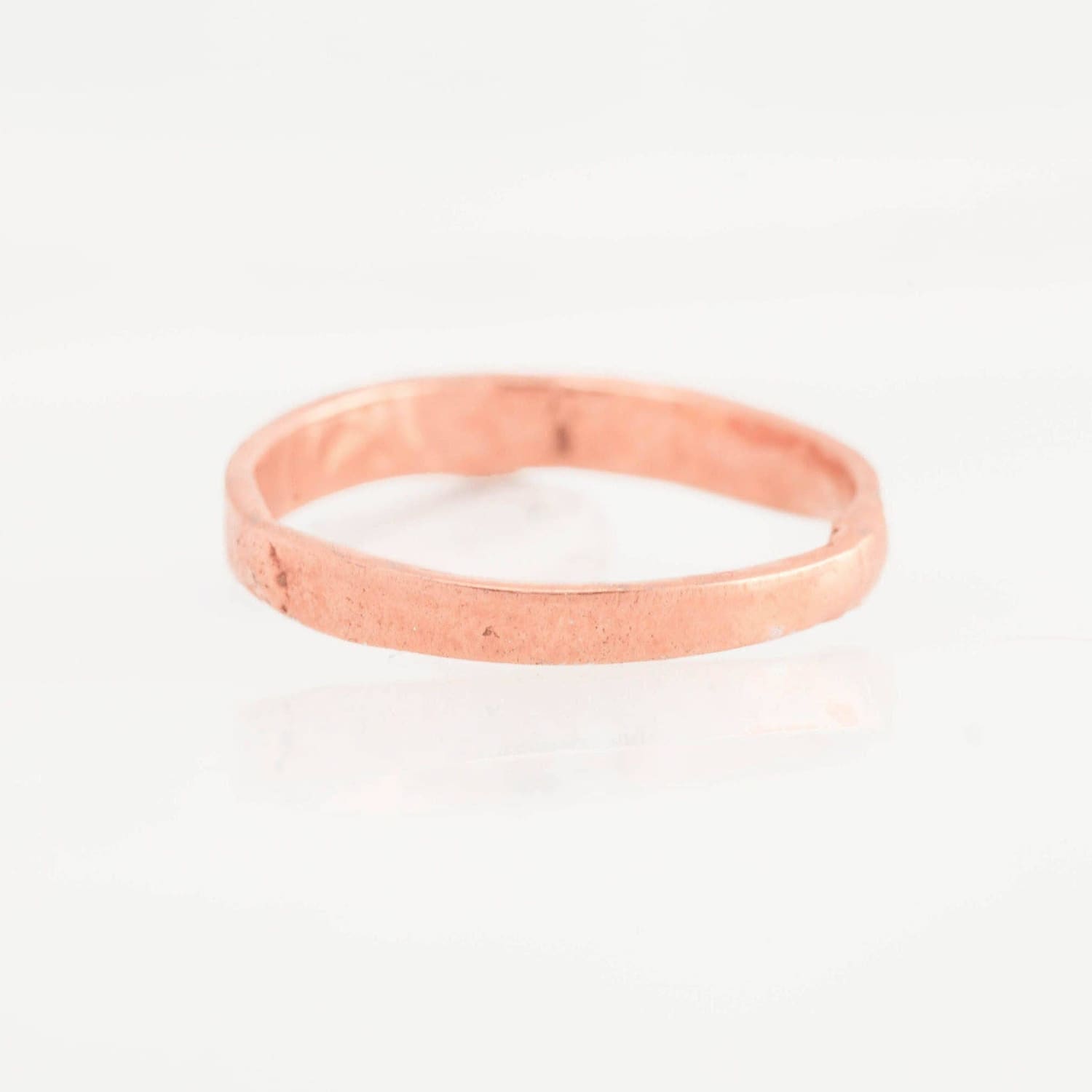 3mm Rose Gold Textured Band Raw Gemstone Jewelry Rough