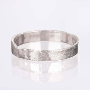 3mm Sterling Silver Textured Band Raw Gemstone Jewelry Rough