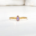 Amethyst Dainty Pear Ring