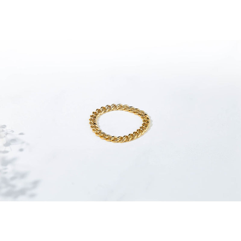 Cuban Link Chain Ring Raw Gemstone Jewelry Rough Crystal
