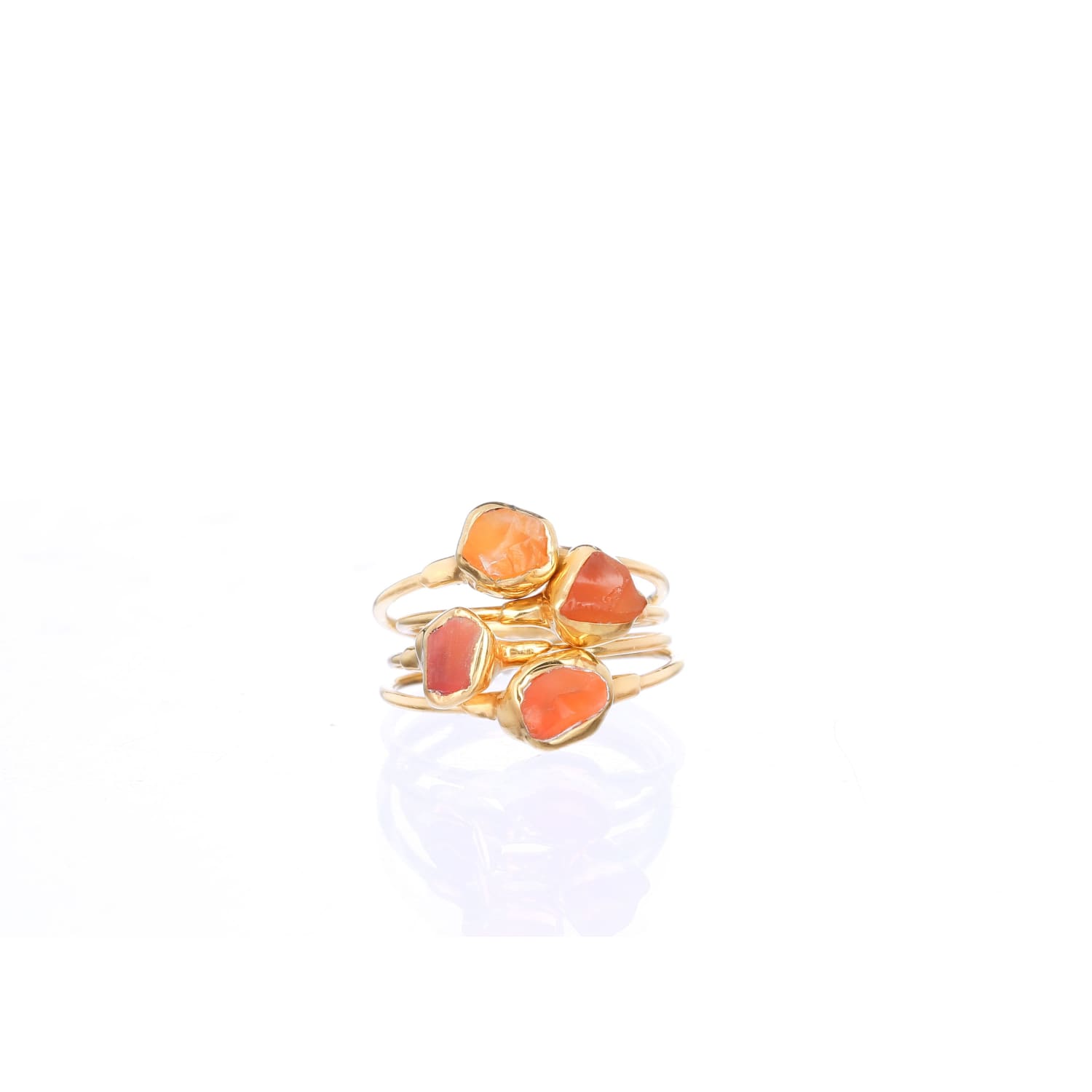 Dainty Raw Carnelian Ring Gemstone Jewelry Rough Crystal