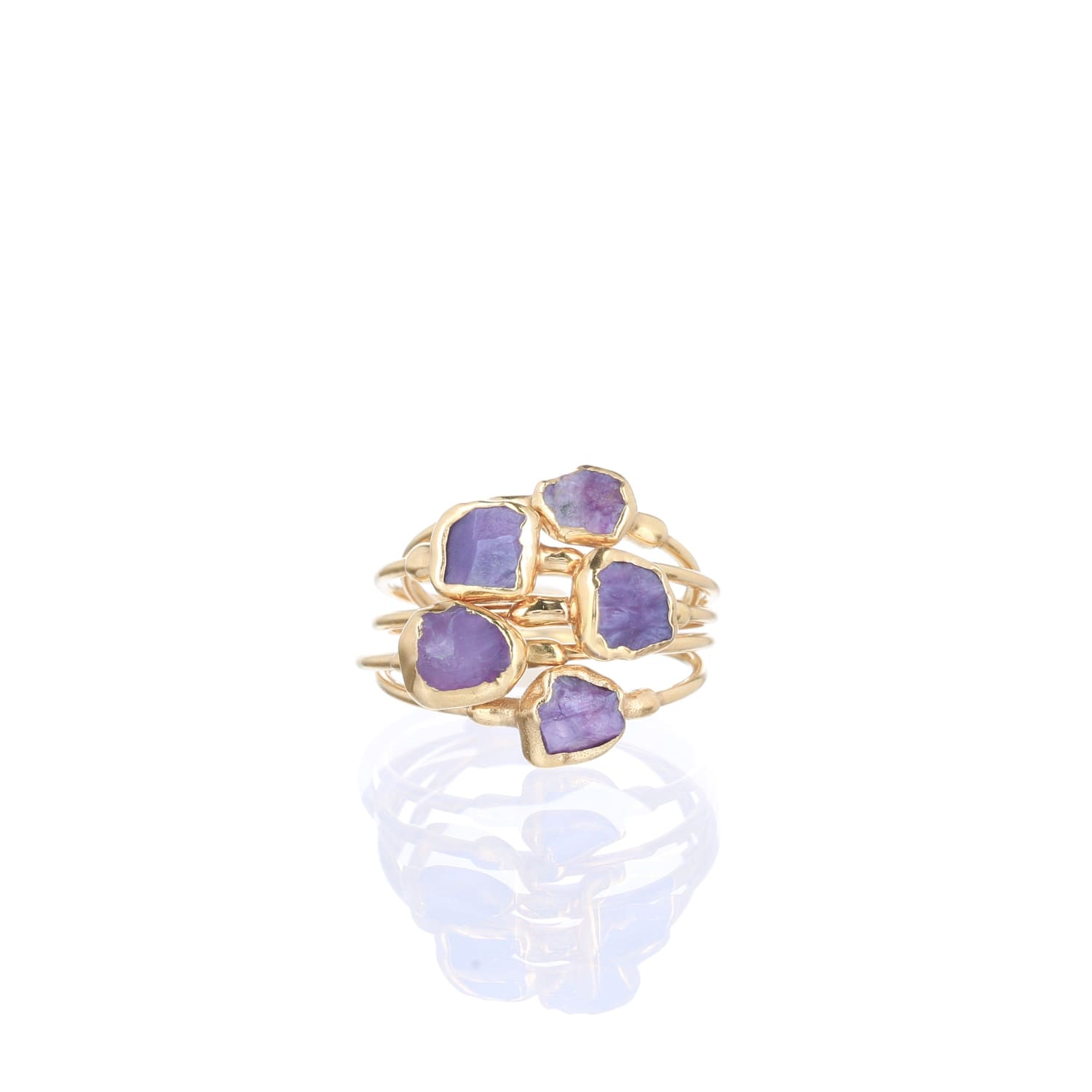 Dainty Raw Charoite Ring Gemstone Jewelry Rough Crystal