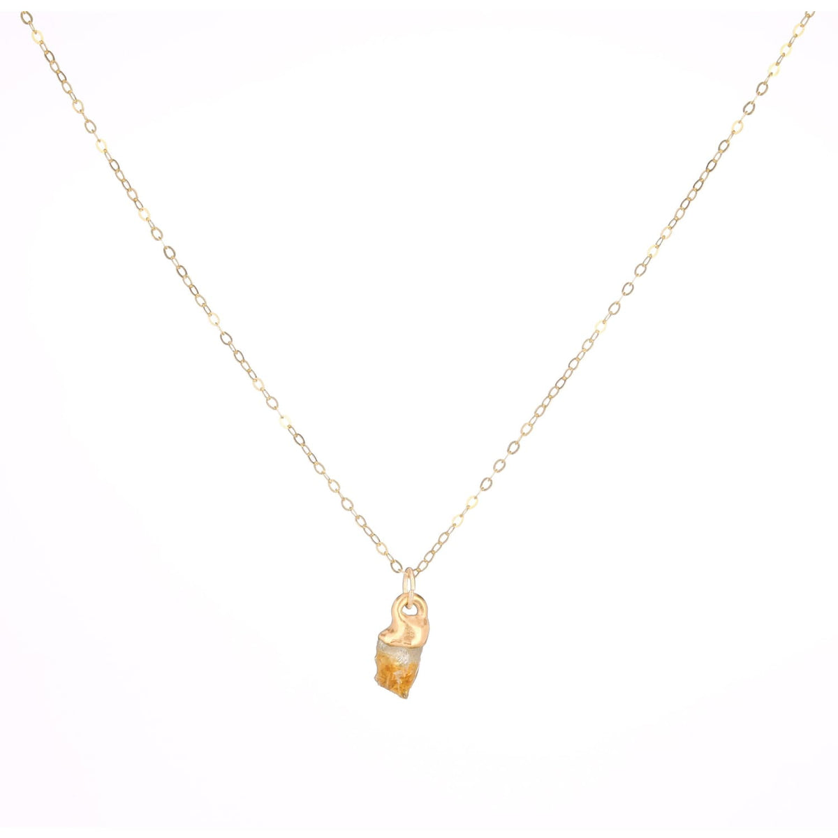 Dainty Raw Citrine Necklace Gemstone Jewelry Rough Crystal