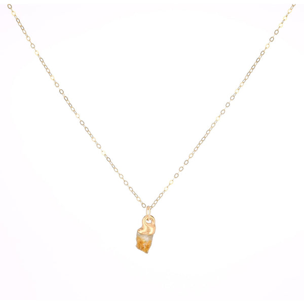 Raw citrine crystal necklace