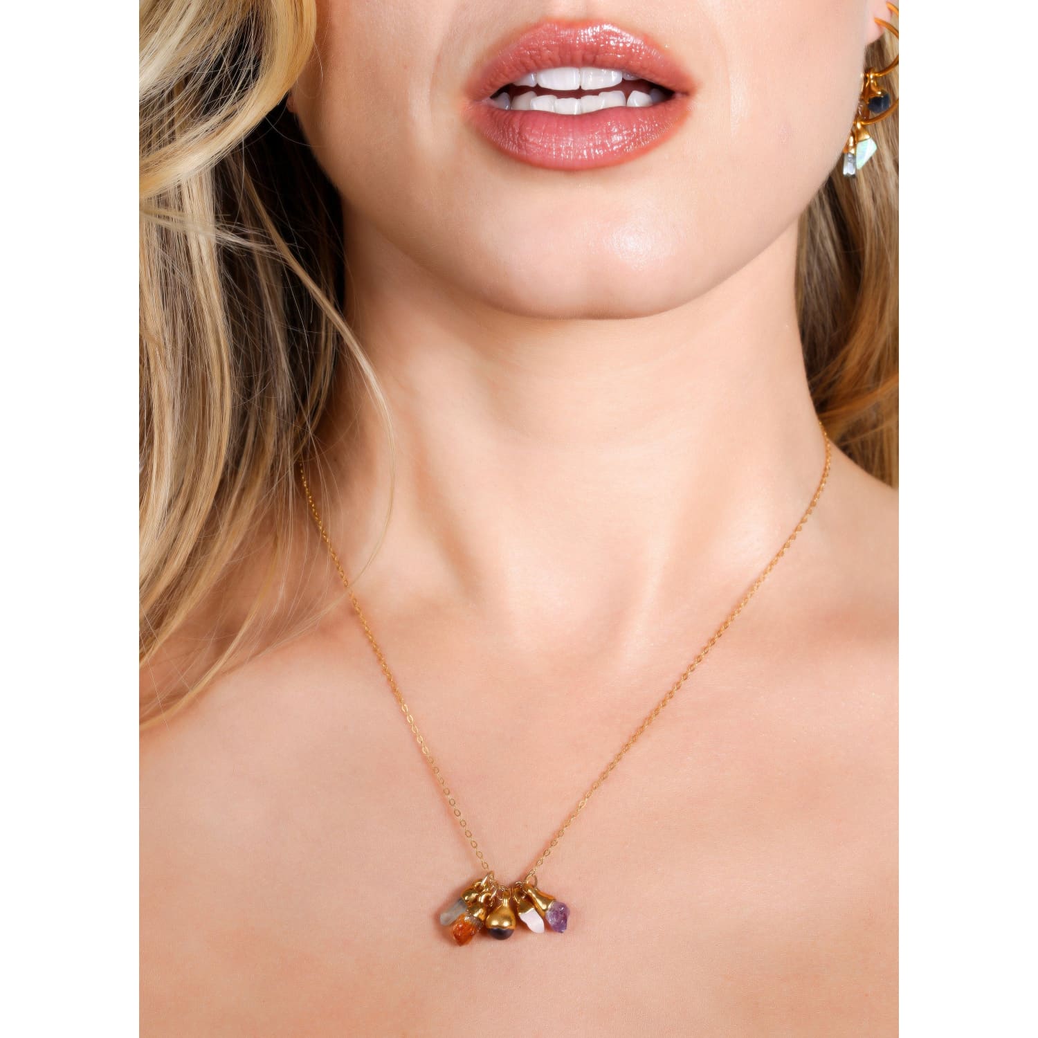 Shop Ana Rock Candy Red Garnet Necklace in 18K Rose Gold Online