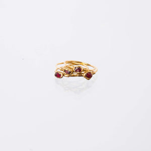 Dainty Raw Garnet Ring Gemstone Jewelry Rough Crystal Stone