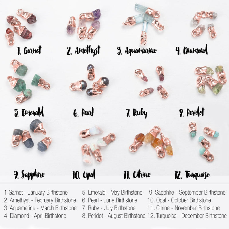 Dainty Raw Gemstone Zodiac Constellation Necklace Custom