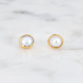Dainty Raw Pearl Stud Earring