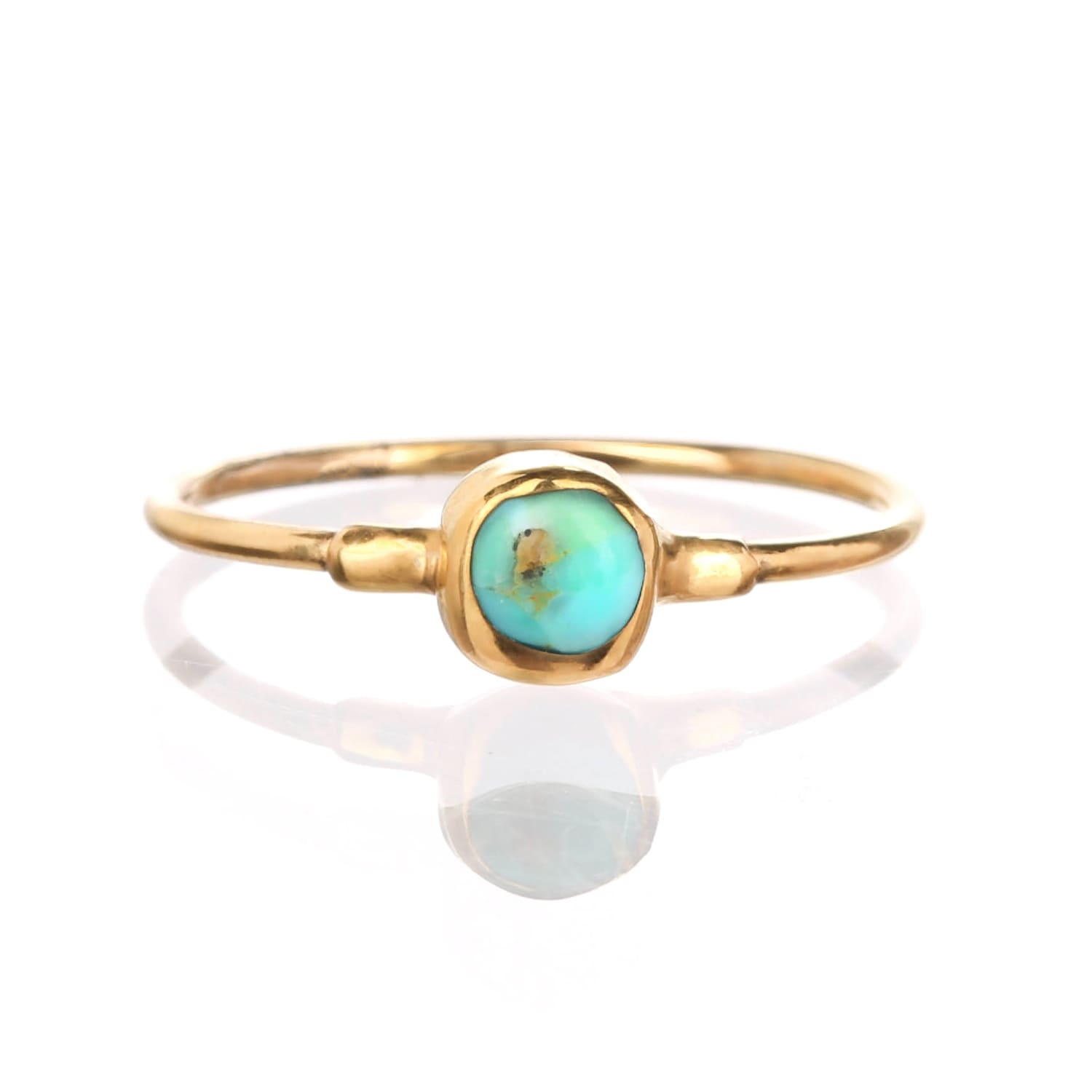 Dainty Raw Turquoise Ring for Stacking Gemstone Jewelry