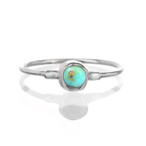 Dainty Raw Turquoise Ring in Sterling Silver Gemstone