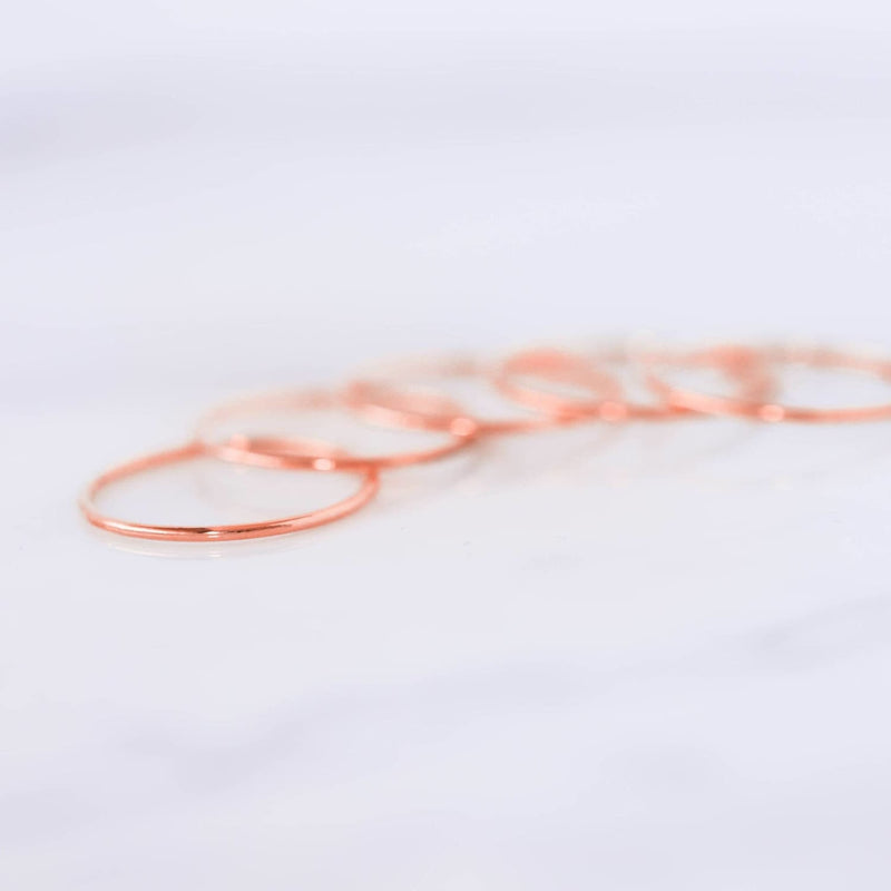 Dainty Rose Gold Filled Stacking Ring 1mm Raw Gemstone