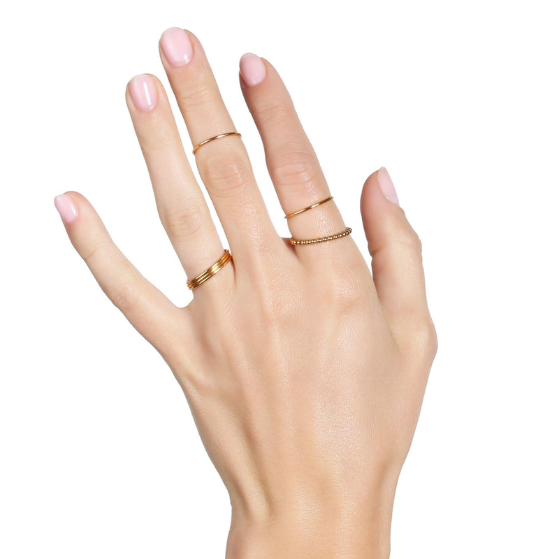 Dainty Rose Gold Filled Stacking Ring 1mm Raw Gemstone