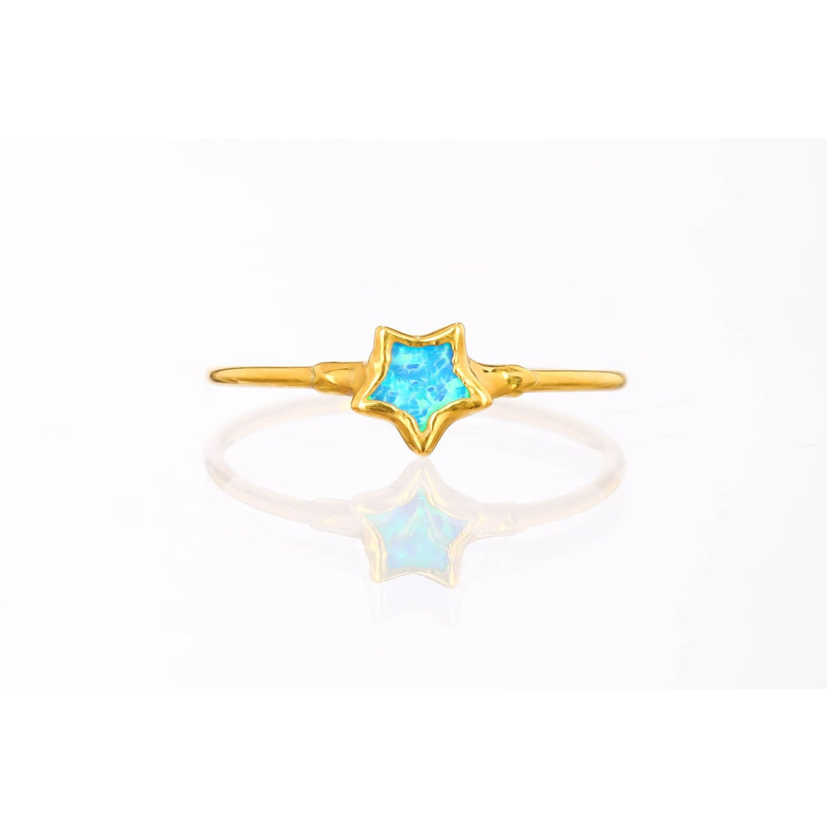 Dainty Star Kyocera Opal Ring Raw Gemstone Jewelry Rough
