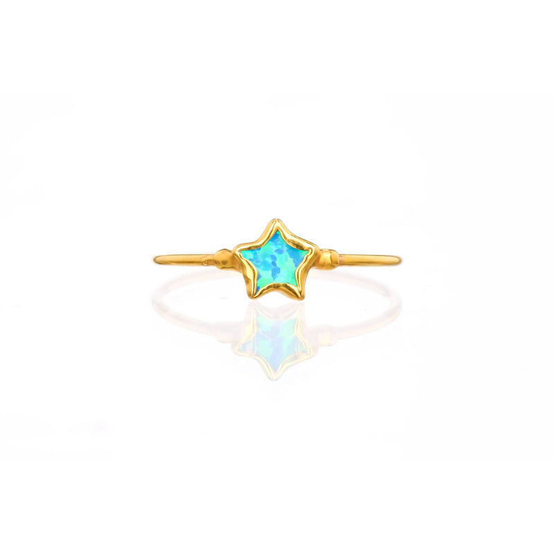 Dainty Star Kyocera Opal Ring Raw Gemstone Jewelry Rough