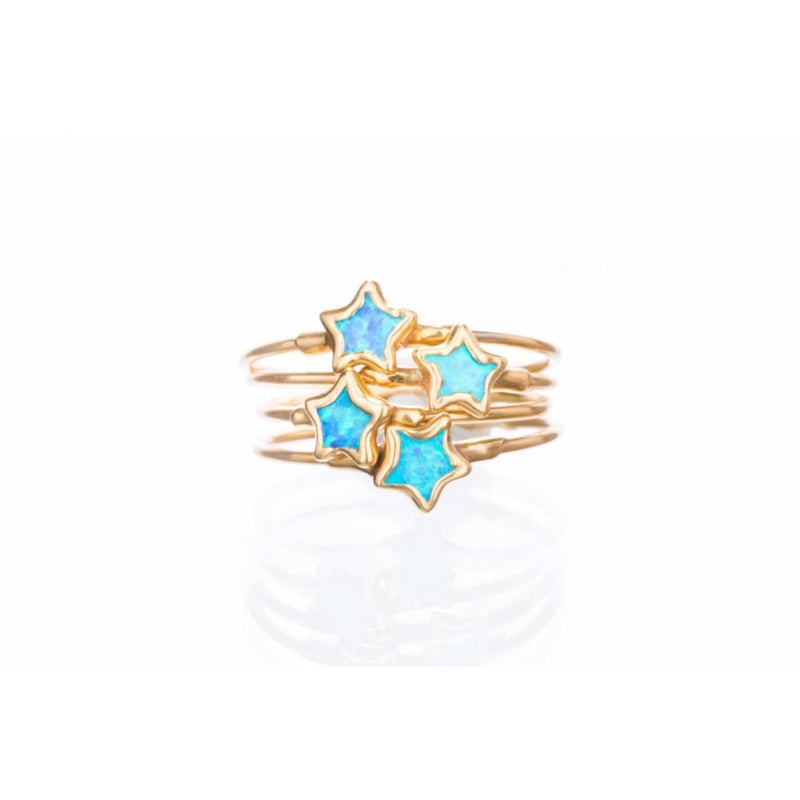Dainty Star Kyocera Opal Ring Raw Gemstone Jewelry Rough