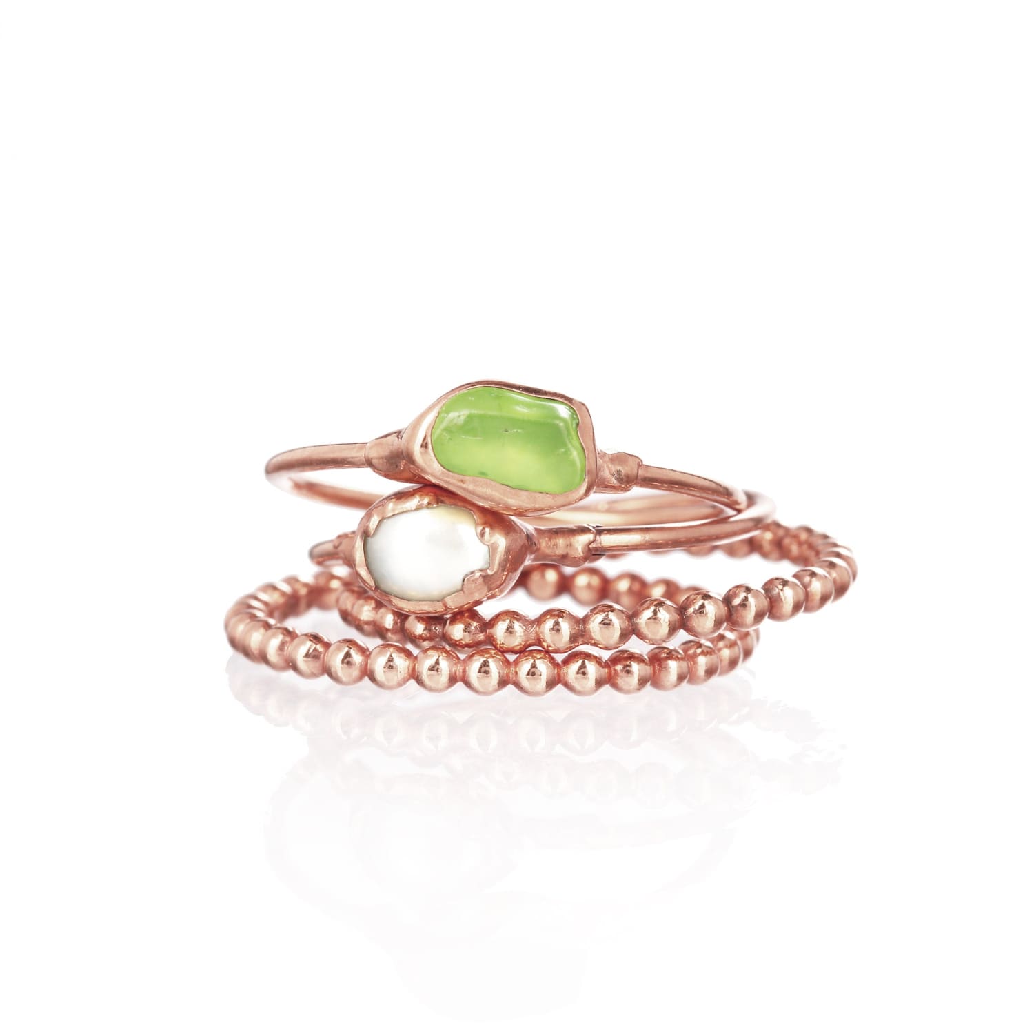 Dott Gold Filled Stacking Ring in Rose Raw Gemstone Jewelry