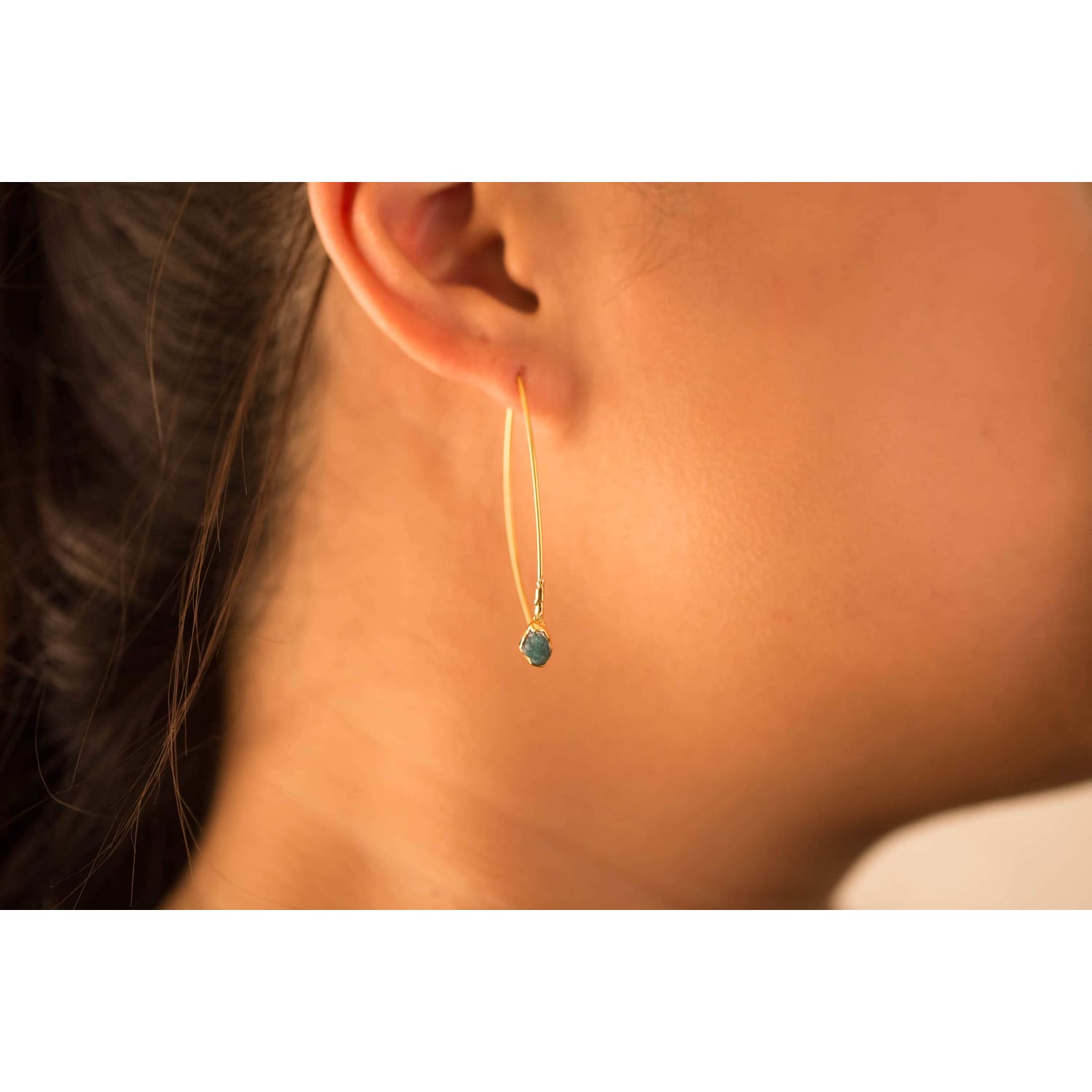 Edgy Raw Emerald Drop and Dangle Earrings Gemstone Jewelry