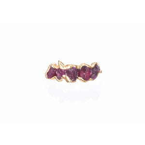 Five Stone Raw Ruby Ring Gemstone Jewelry Rough Crystal
