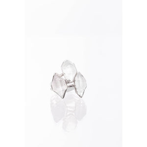 Large Raw Herkimer Diamond Ring in Sterling Silver Gemstone
