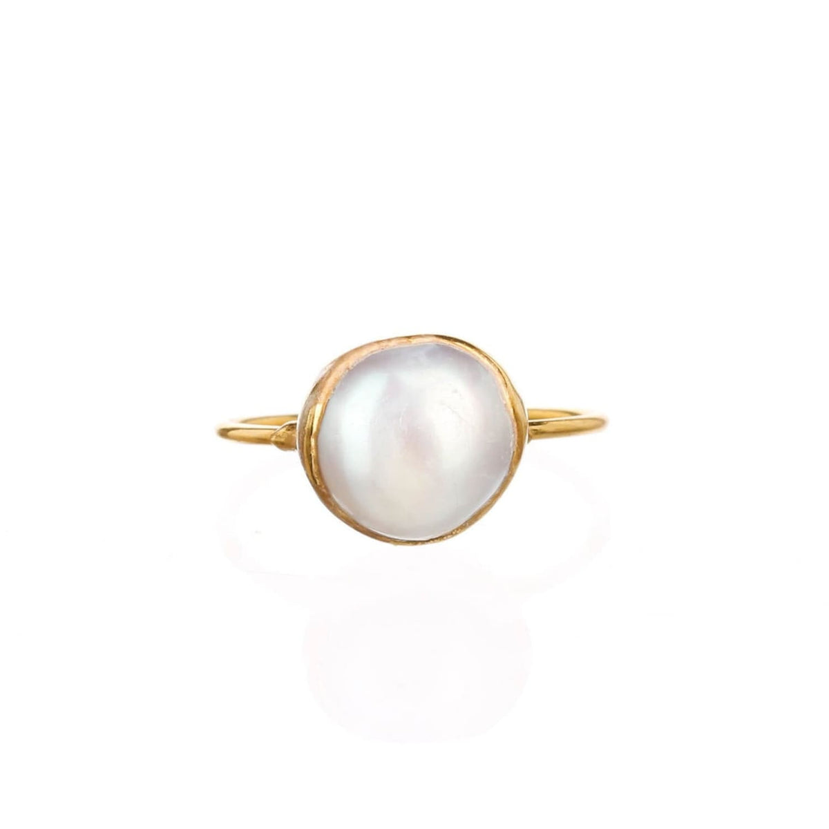 Large Raw Pearl Ring Gemstone Jewelry Rough Crystal Stone