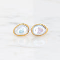Large Raw Pearl Stud Earring