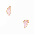 Large Raw Rose Quartz Stud Earrings