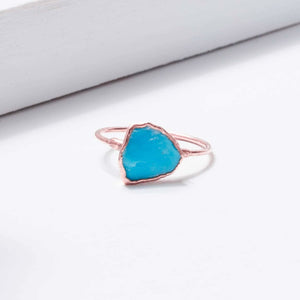 Large Raw Turquoise Ring Gemstone Jewelry Rough Crystal