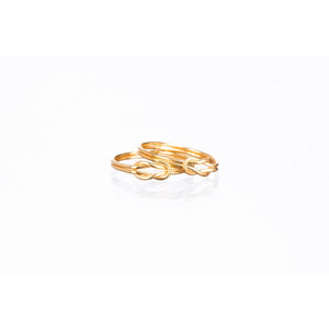 Long Love Knot Ring in Gold Fill Raw Gemstone Jewelry Rough