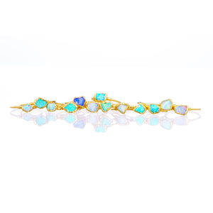 Mini Raw Australian Opal Ring Gemstone Jewelry Rough Crystal
